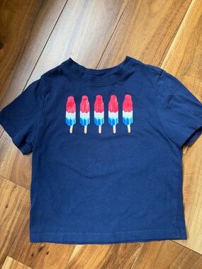 Hanna Andersson Navy Tee with Red, White & Blue Popsicle Row
